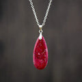 Emperor Stone Water Drop jade pendant necklace with 18K gold plating in drop-shaped modelling