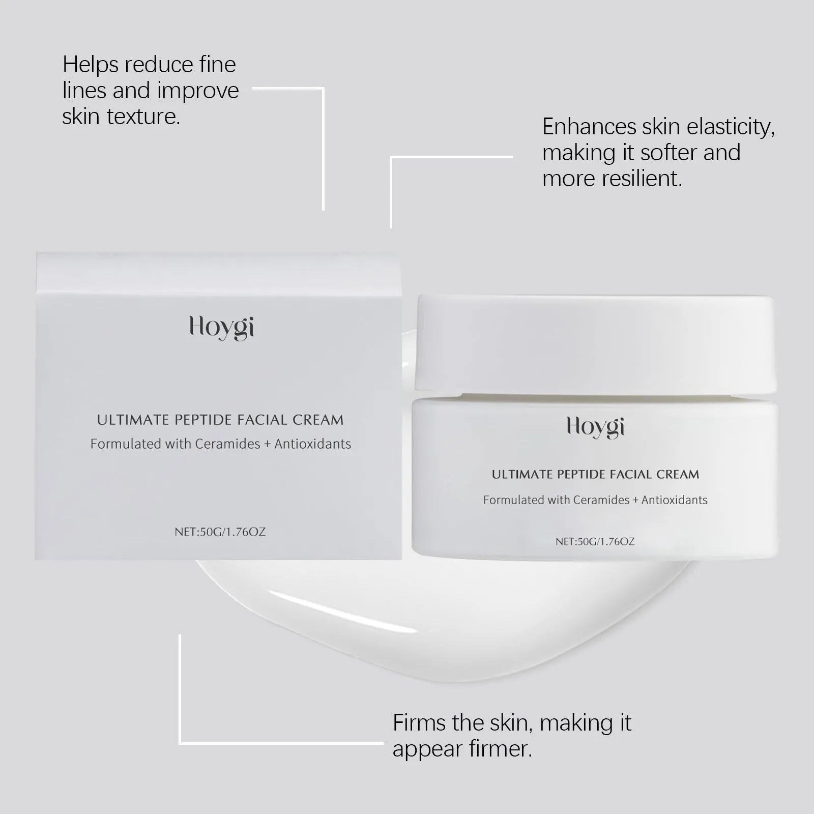 50g jar of deep nourishing moisturising facial cream with ceramide and peptides