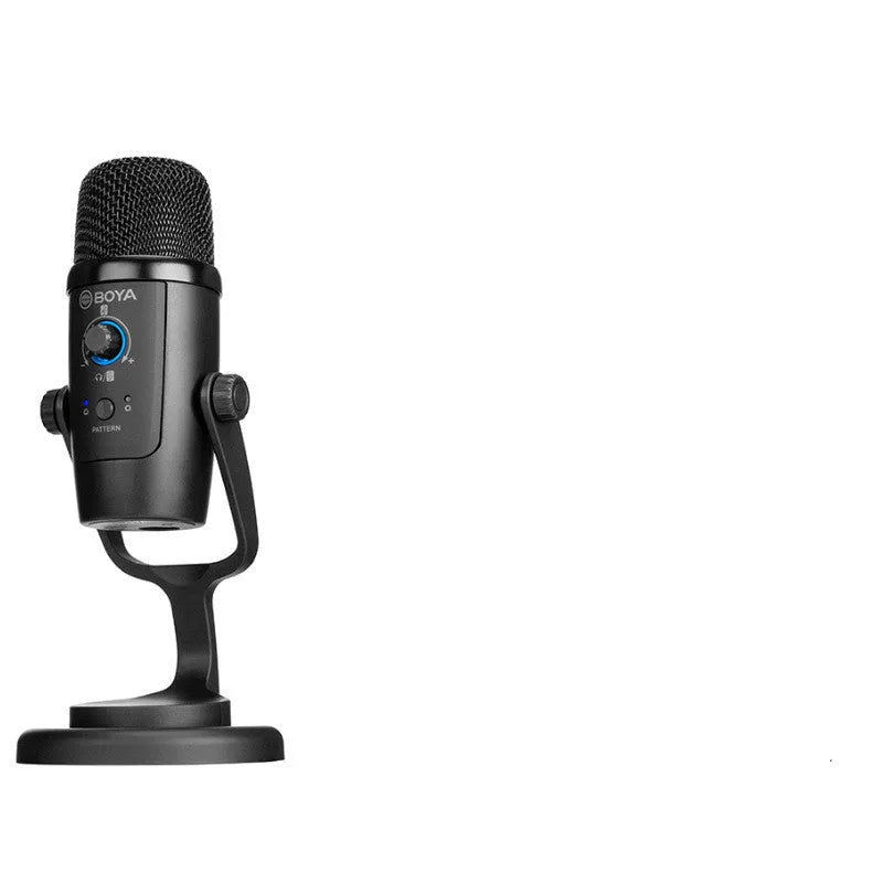 Boya BY-PM500 black USB microphone with Type-C port and included adapter cables