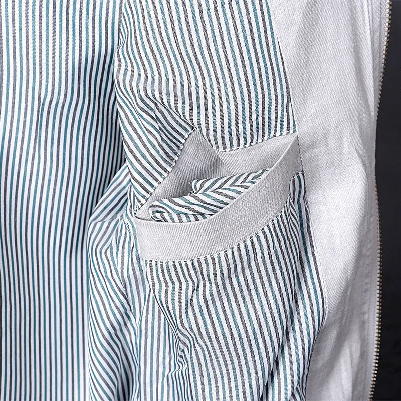 Men's linen jacket in heather grey, grass green, or blue with regular fit for plus-size wearers