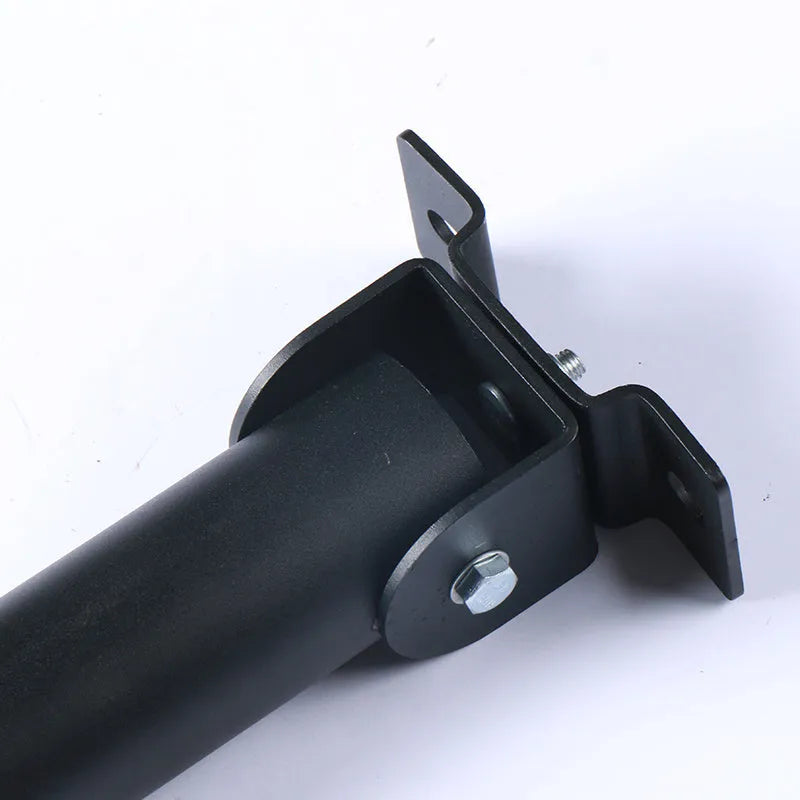 Wall-mounted steel barbell rack with 25 vertical tubes for storing gym rods, showing inner diameter options of 25mm and 50mm.