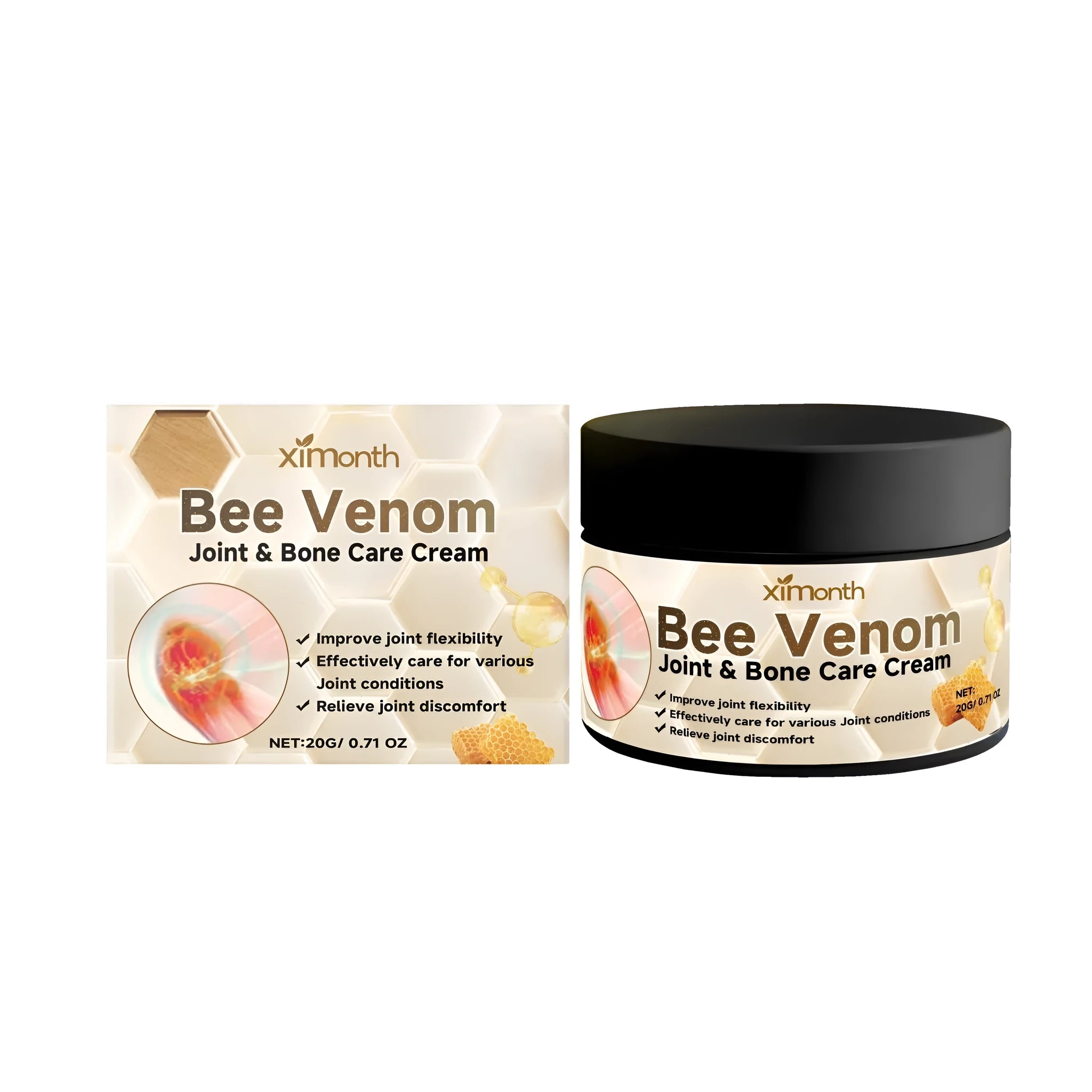 20g tube of joint relief cream with mint leaves and bee venom ingredients