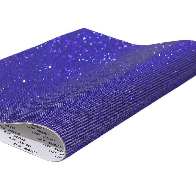 Rhinestone adhesive net sticker with electroplated diamonds in eight-eyes pattern showing multiple colour options