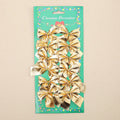 5 cm polyester Christmas bow ornament in gold, red, red gold, or silver colours