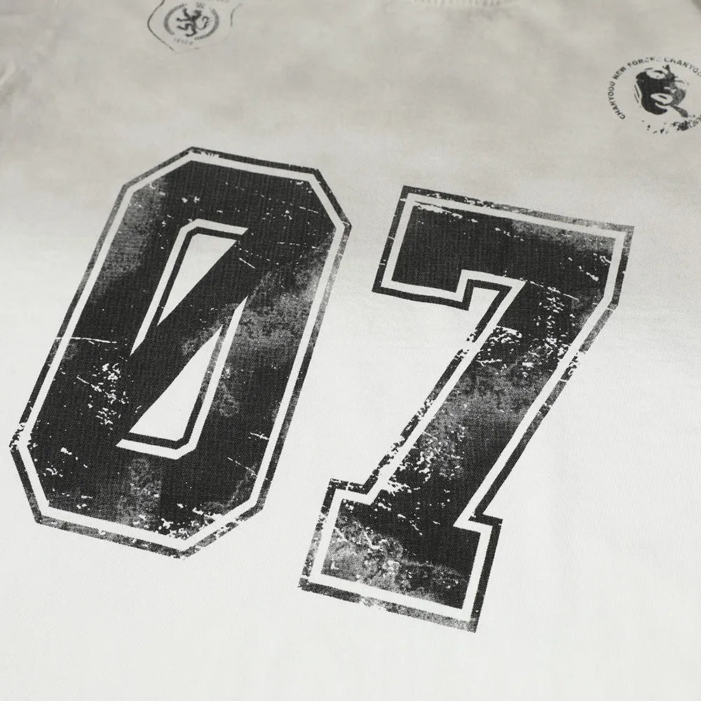 Men's white and black pure cotton short-sleeve t-shirt showing front view with crew neck design