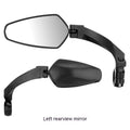 Black rotatable rearview mirror for mountain bike handlebars made of PMMA acrylic.