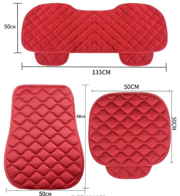 Ringer Plush Winter Car Seat Cushion in coffee colour on car seat
