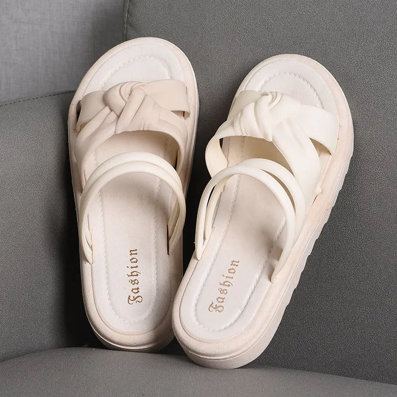 Women's black and white PVC two-way wear outdoor sandals with a soft back design.