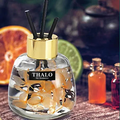 Glass car perfume ornament bottle shape with loose incense function in Blue Wind Bells scent option