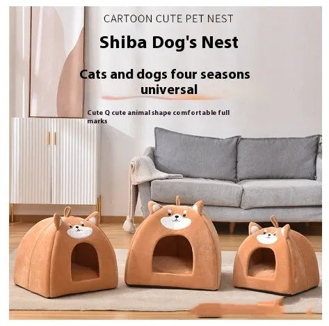 Machine washable cloth cat bed in small medium large sizes for autumn winter use