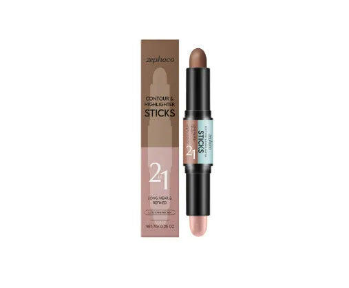 Dual-ended eyebrow highlighter and brow repair pencil in natural brown shades