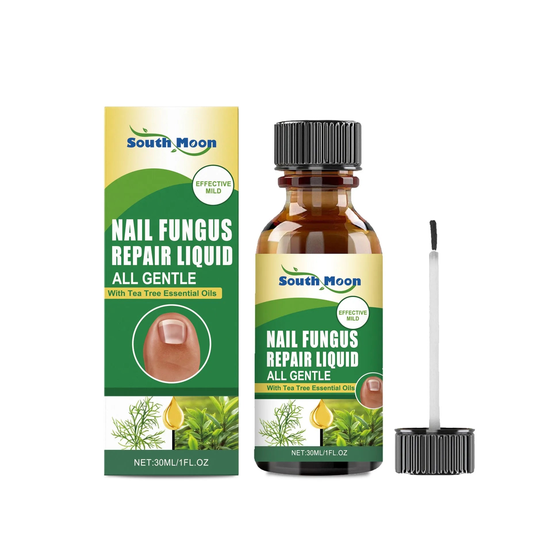30ml nail fungus repair solution bottle with tea tree oil and colloidal silver ingredients