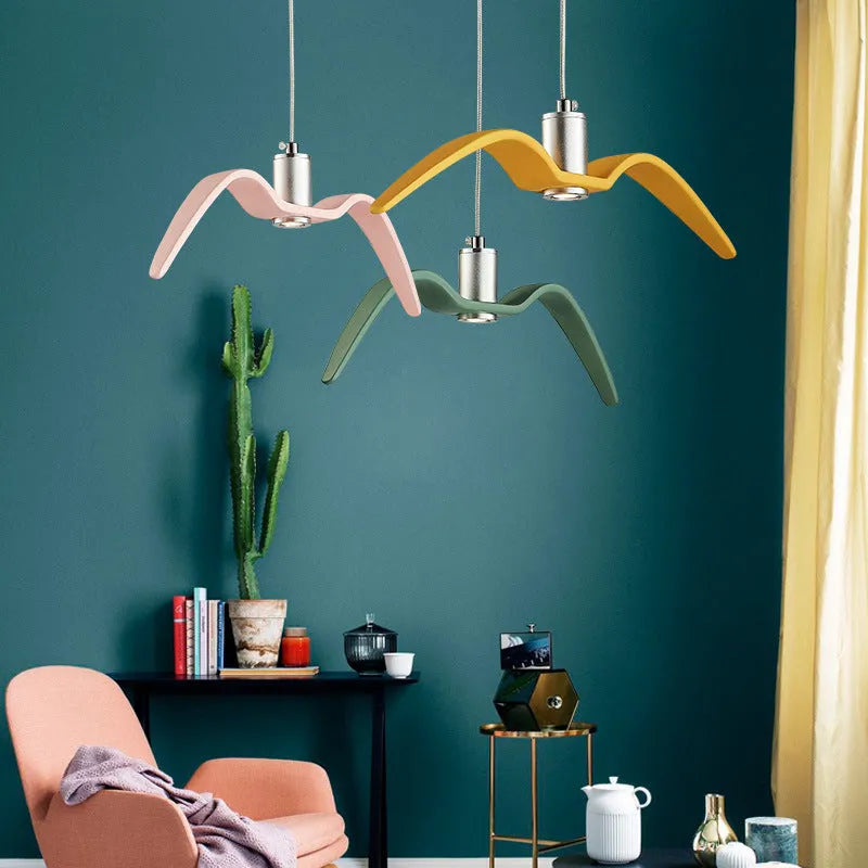 Nordic style macaron LED chandelier ceiling light in a selection of colours