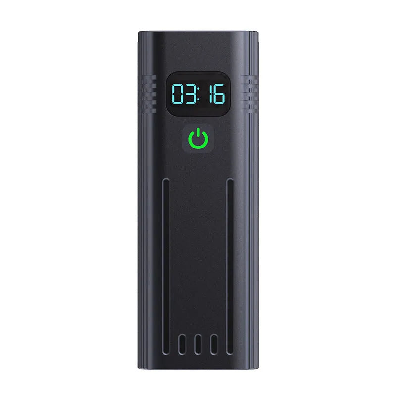 KX12DF black bicycle headlight with digital display on aluminium alloy barrel showing battery percentage