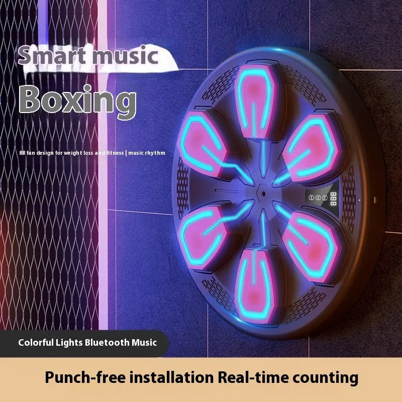 Black electronic boxing wall target with music response for home fitness training
