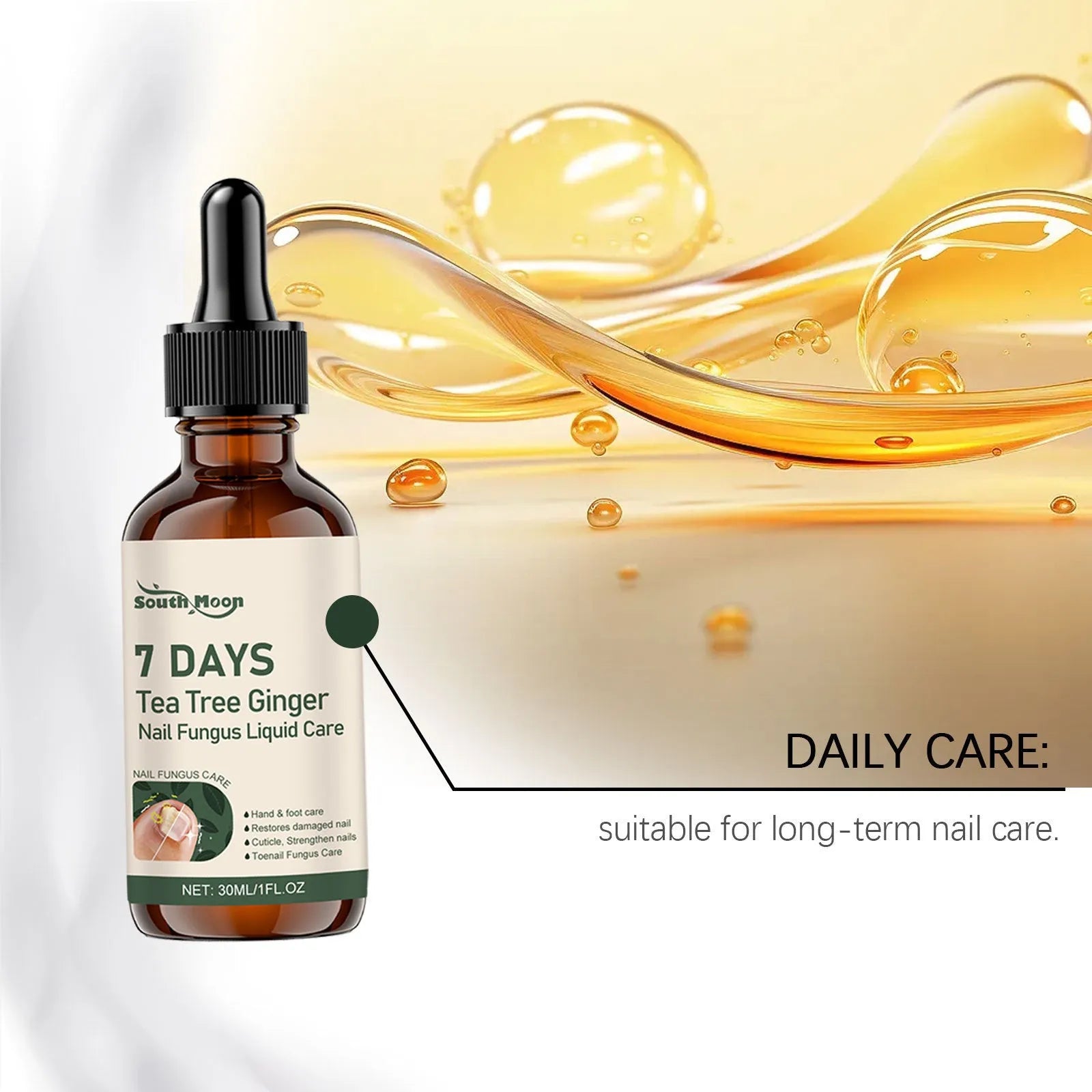 30ml nail care solution bottle with mild brightening and nourishing formula for daily nail treatment