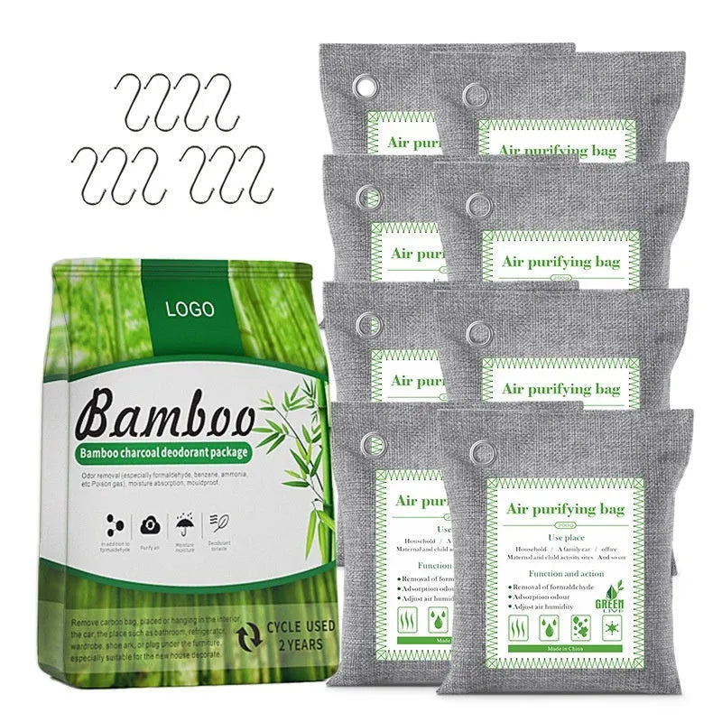 Bamboo charcoal bags for formaldehyde removal in sewing styles of 500g, 200g, and 100g with activated carbon