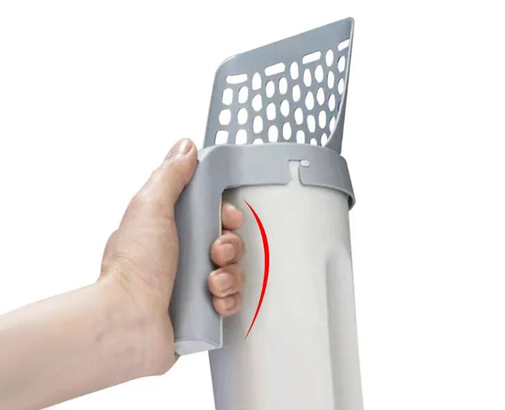 Large capacity plastic cat litter scoop with removable washable bucket and integrated design