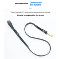 Roran black PU leather dog traction belt with adjustable length options for secure pet walks