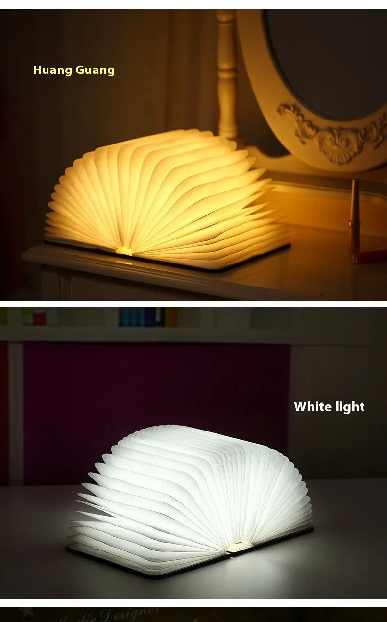 Modern wooden boy-shaped LED night light in one of three colours: black, red, or white.
