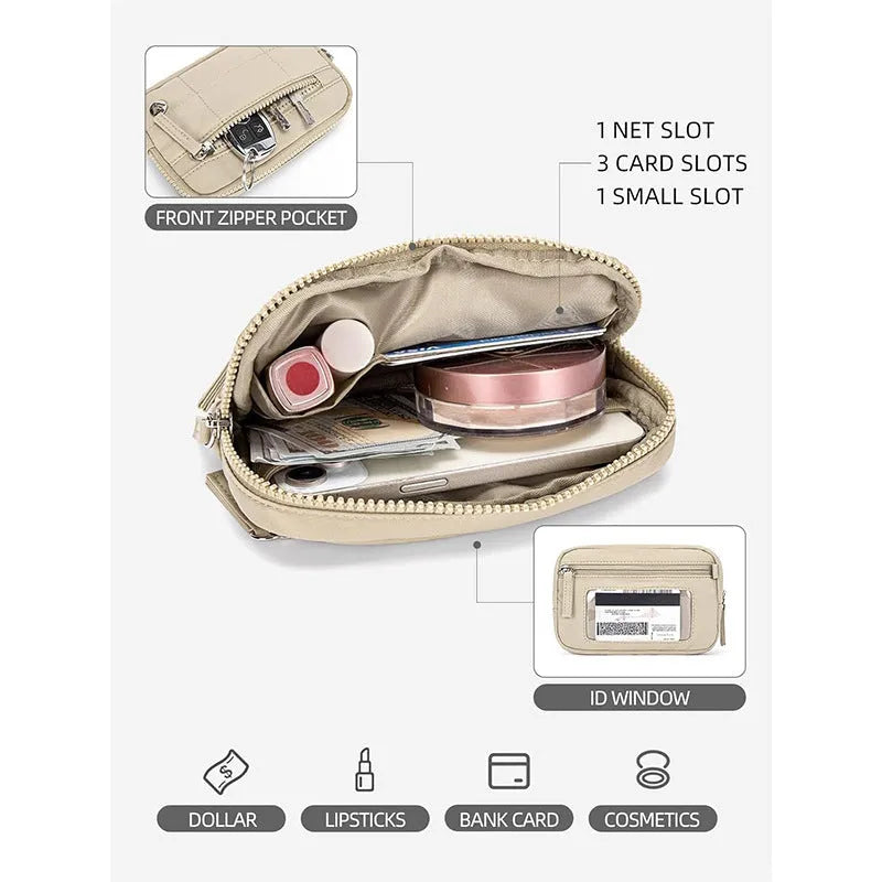 Waterproof quilted nylon handbag with transparent deck design in urban simplicity style