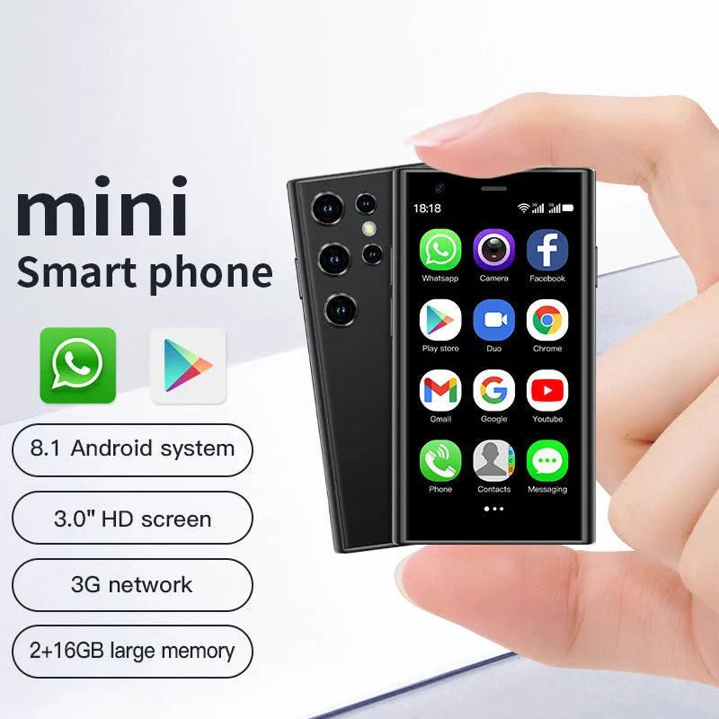 S23PRO & XS15 mini smartphone in black, green, or pink purple with 30cm screen and straight plate design