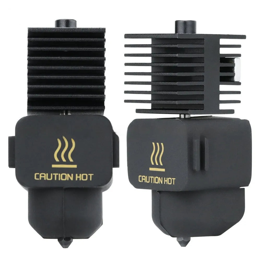 Hardened steel hot end nozzle assembly for Bambu Lab A1 Mini 3D printer with black silicone sleeve