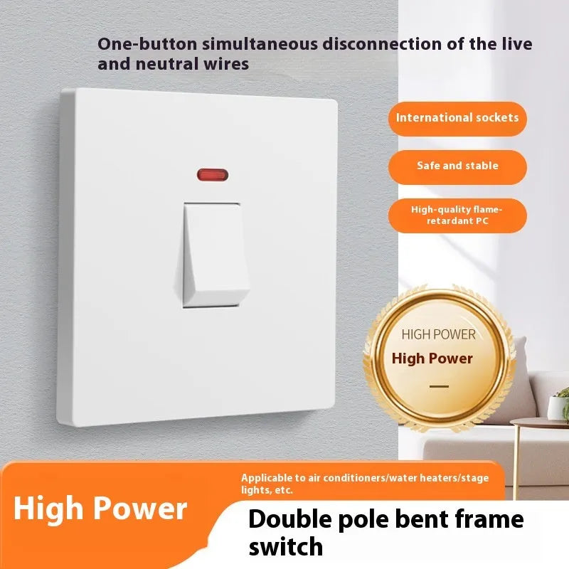 25A 45A 3P high-current plastic switch with light panel for curved rack installations in gold, grey, or white colour