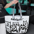 Waterproof woven handbag with snakeskin pattern and colour printing, made from PP fabric for carrying clothing and cosmetics
