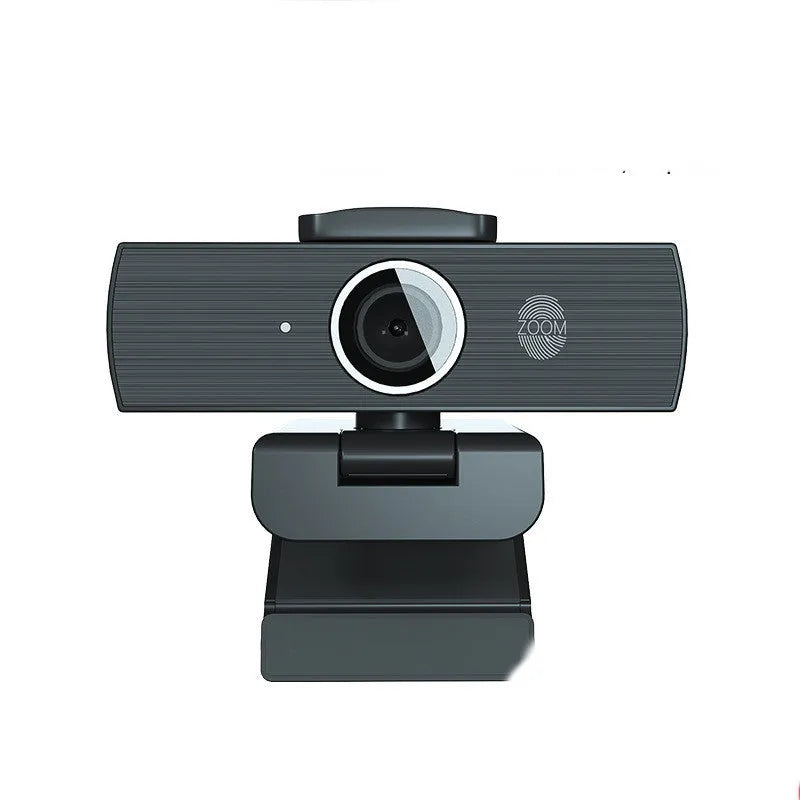 Black network computer camera with 8-megapixel sensor, USB 2.0 cable, and magnetic privacy cover for 3840*2160P video