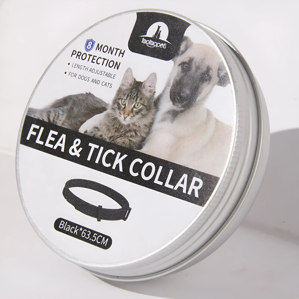 Anti-bite PVC collar for cats and dogs, adjustable, 38cm or 63cm, monochrome, black blue orange grey