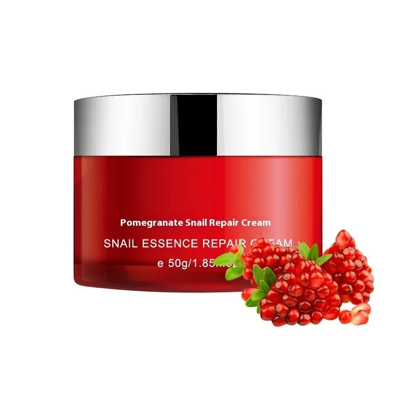 Pomegranate skin care set with 120ml face wash, 150ml toner, 100ml lotion, and 50ml facial cream in red packaging