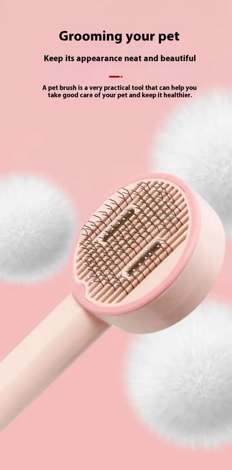 USB rechargeable UV pet comb for cats and dogs in pink, yellow or white ABS plastic.