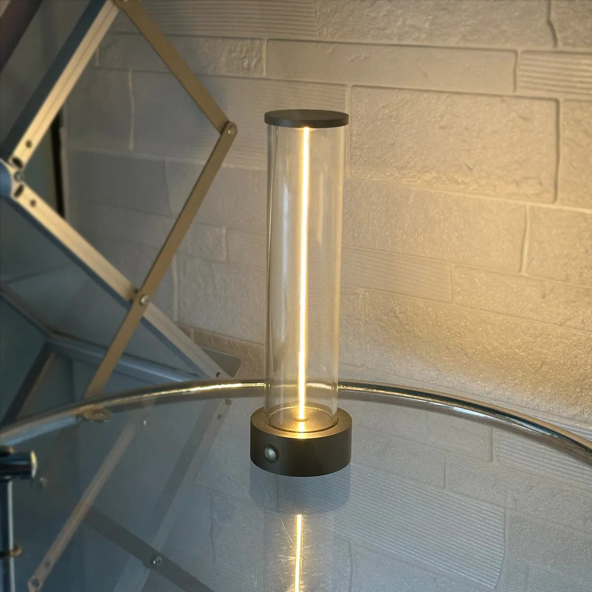 LED line glass magnetic suction light strip with USB charging cable, showing 53×234mm dimensions
