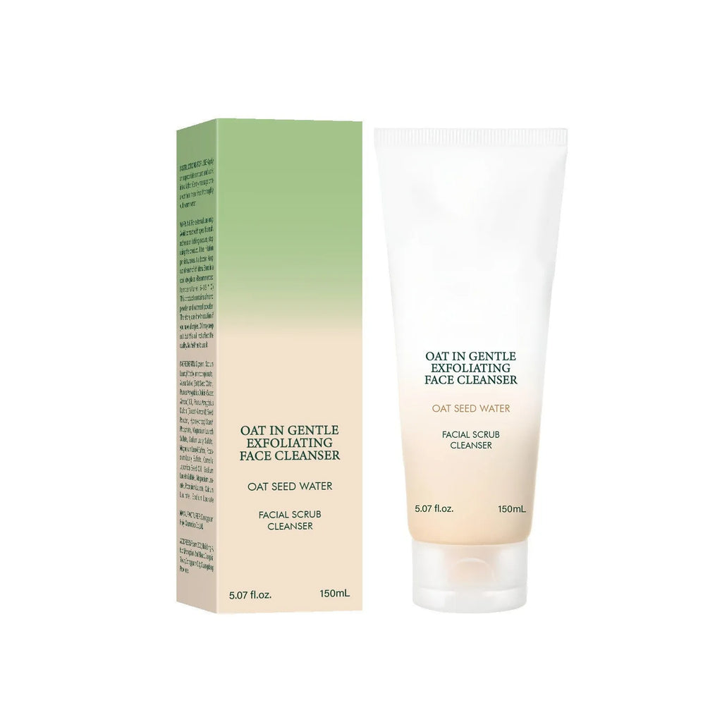 Oat facial cleanser foam in 150ml pump bottle for gentle pore cleansing