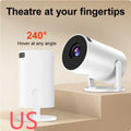 White portable projector showing wireless HD projection capability with compact design