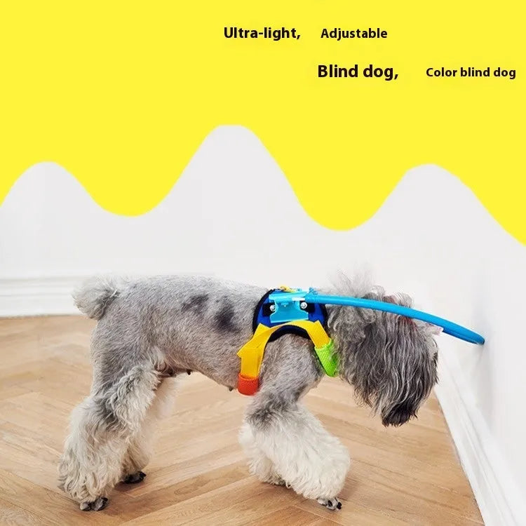 Blue adjustable dog anti-collision ring showing coil design for pet safety protection
