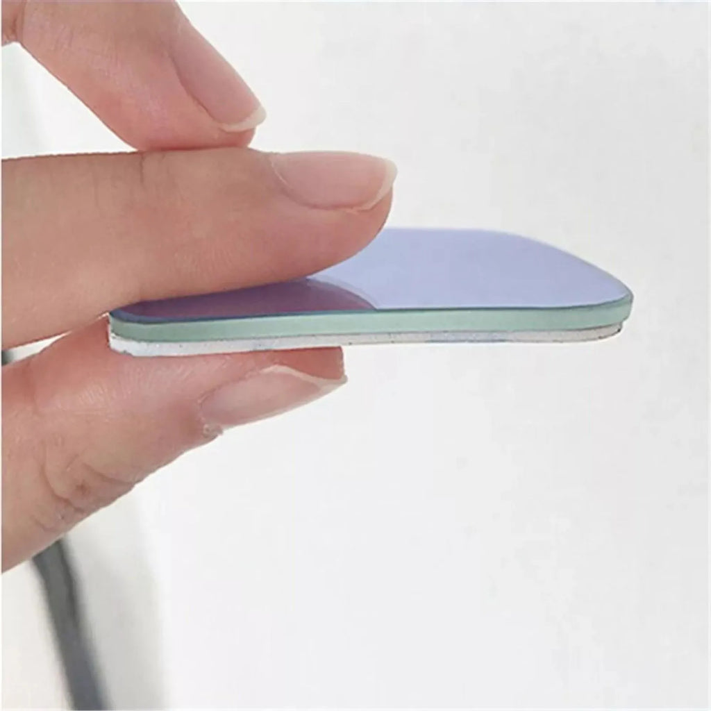 White no-edge glass car rearview mirror with 360-degree adjustment for blind spot visibility