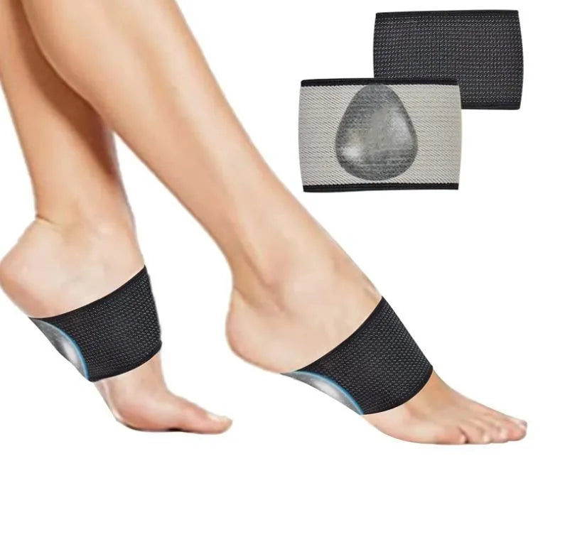 Elastic foot bandage with arch support pad in heart style or ordinary style, made from PU material for flat feet