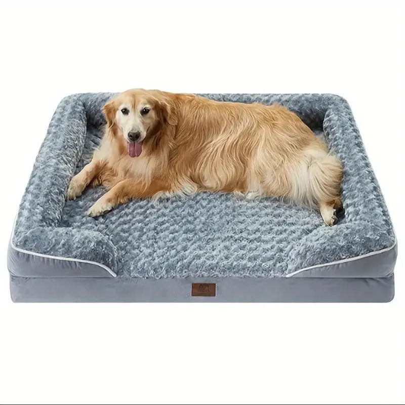 Waterproof dog kennel mat in grey or brown colours with removable washable cover