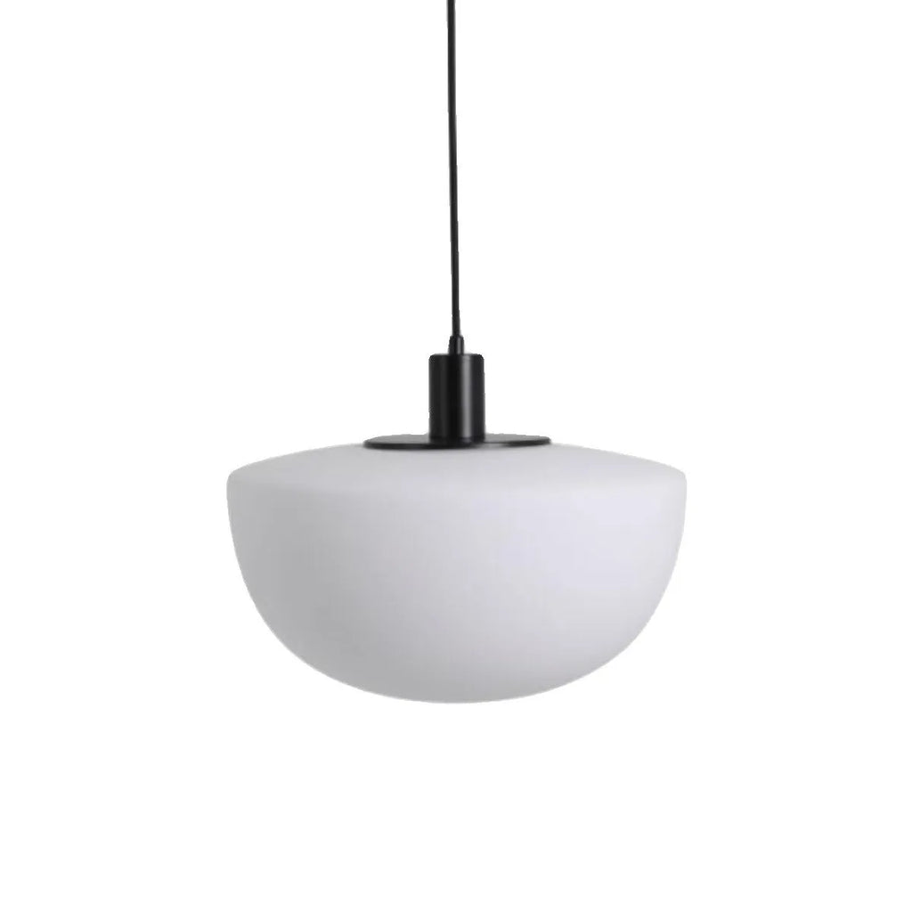 Milky white glass single-head pendant light, 22cm or 35cm diameter, simple modern droplight for kitchen island or dining table