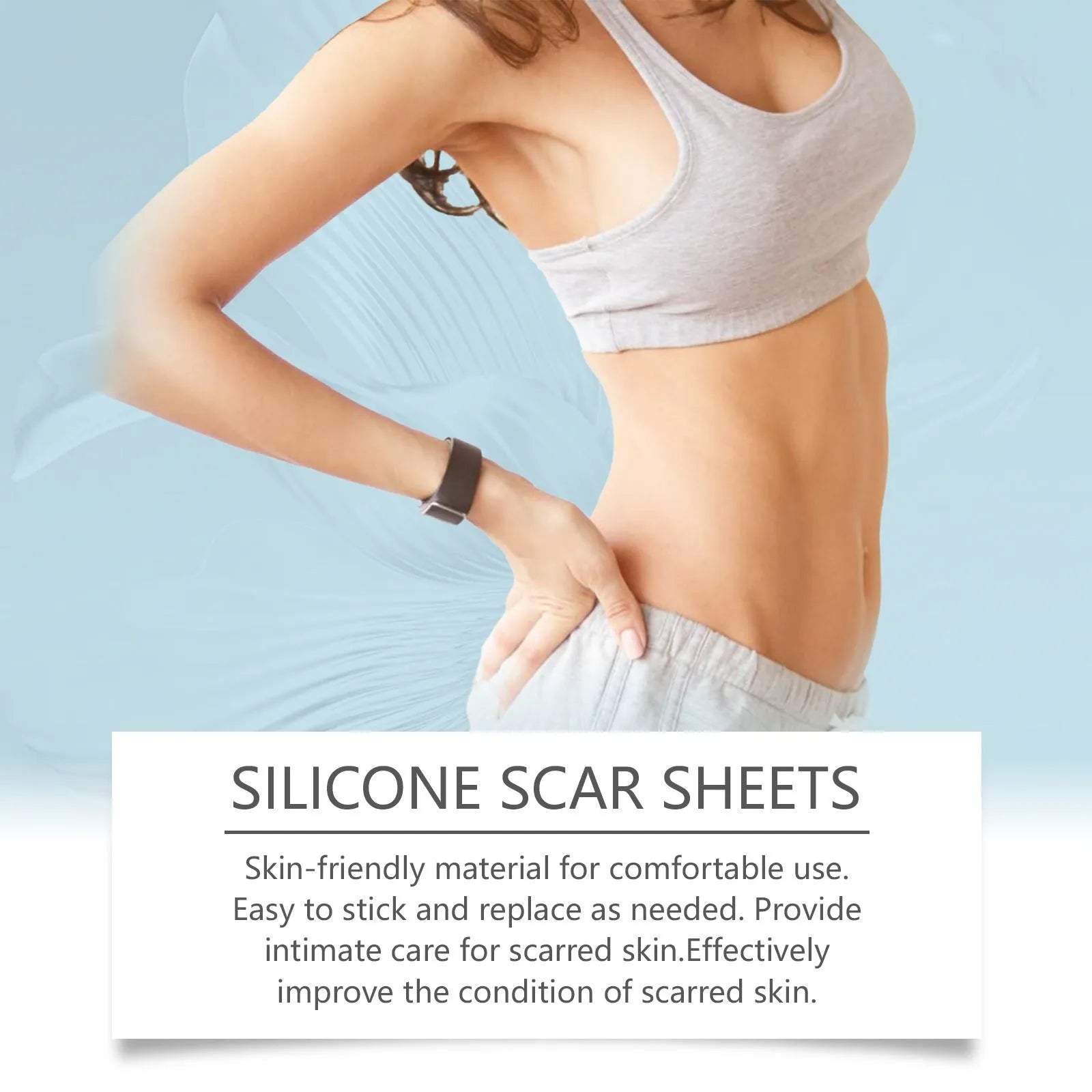 One roll of transparent silicone scar patch paster for scar management.