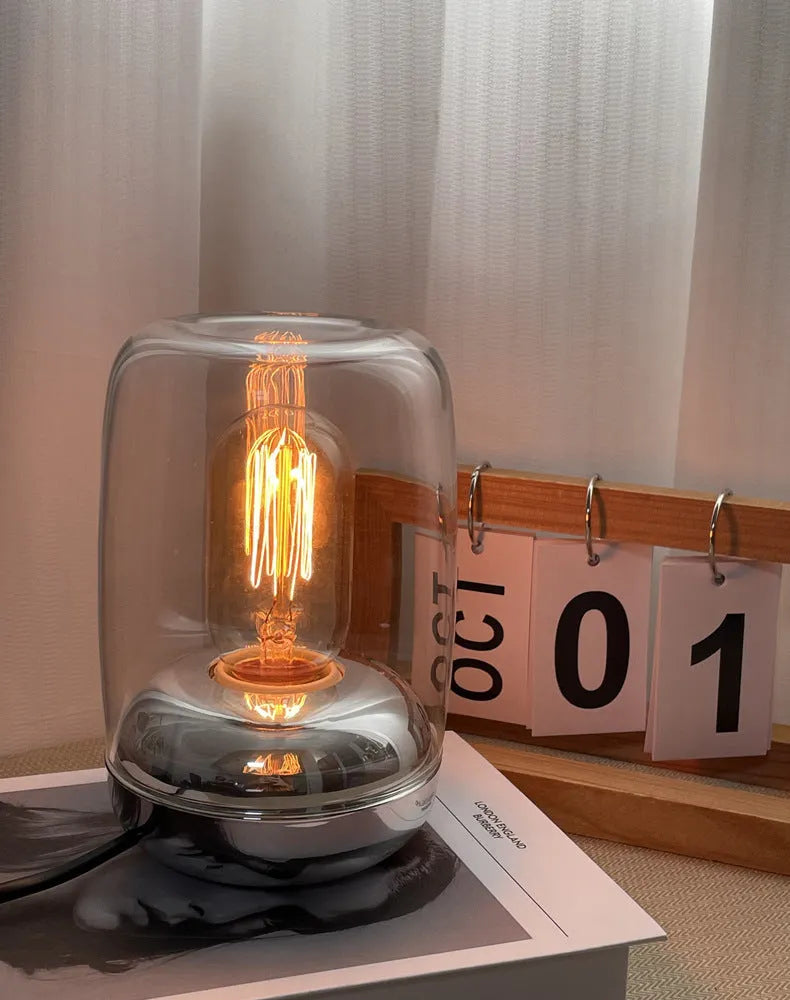 Geometric stereo essential oil lamp 20cm square glass ambience light