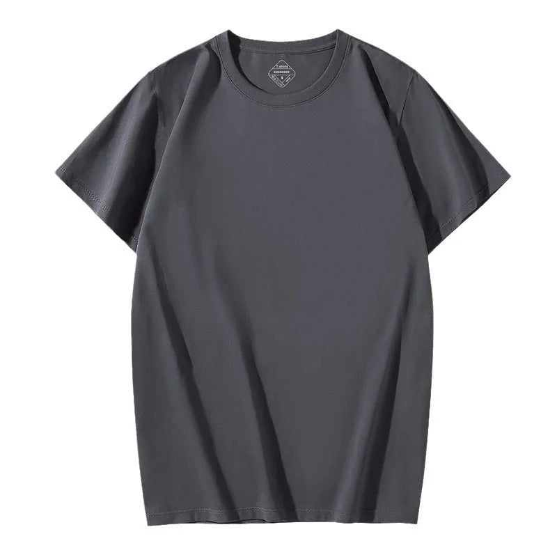 Solona Ice Silk men's loose short sleeve T-shirt in chemical fibre blend fabric with cotton composition