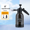 Black 2L foam watering can with switch lock, aluminium oxide tie rod, and two nozzles for car washing and gardening