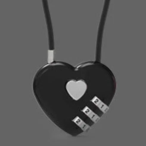 Peach heart design wire rope security lock in assorted colours with steel cable.