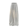 Plus-size hollow-out trousers with fleece lining and elastic waist in straight-leg design, available in multiple colours