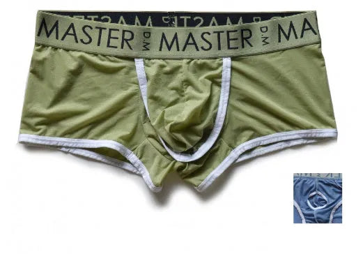 Men's low waist ice silk quick-dry shorts in army green colour