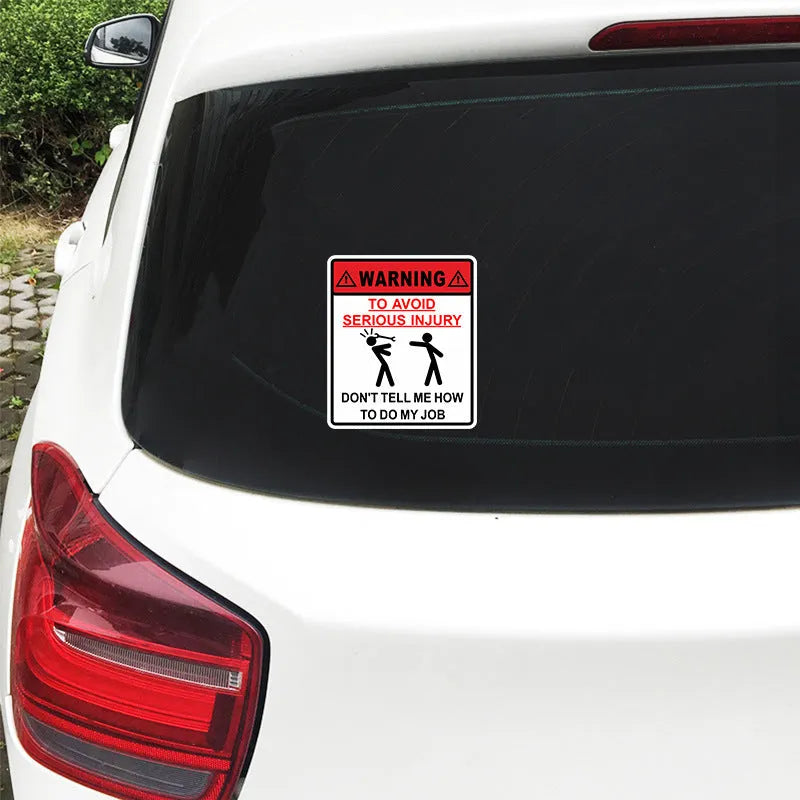 Yellow and black car glass warning sticker measuring 14.9cm by 12.6cm with Type A Hit design