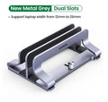Silver aluminium alloy laptop cooling base with adjustable width for tool-free fitting from 12mm to 26mm